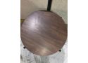 Beacon Round Side Table with Wooden Top - Dark Brown Color
